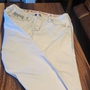 Rock Revival Karia Capri White, Size 30